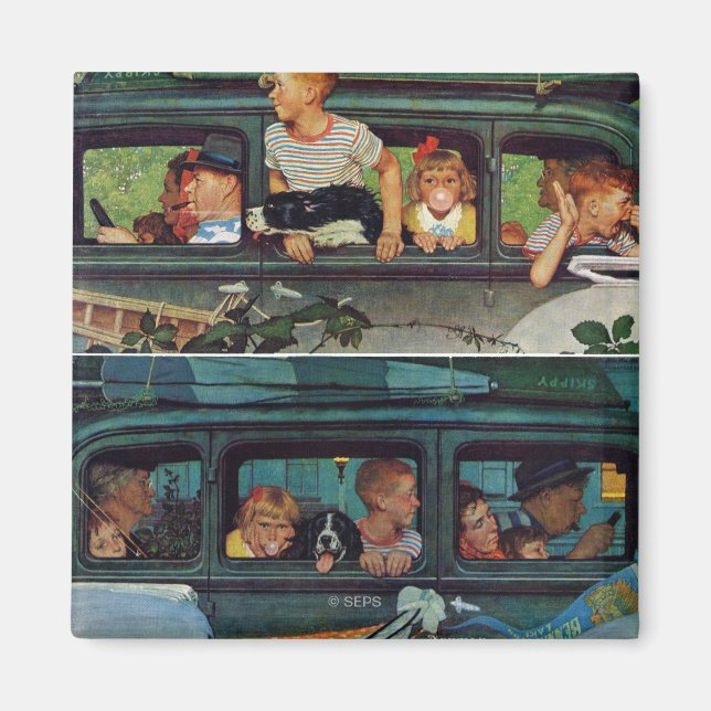 Coming and Going by Norman Rockwell Magnet (Front)