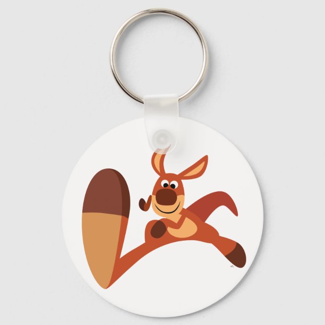 "Coming!!" Cute Cartoon Kangaroo Keychain (Front)