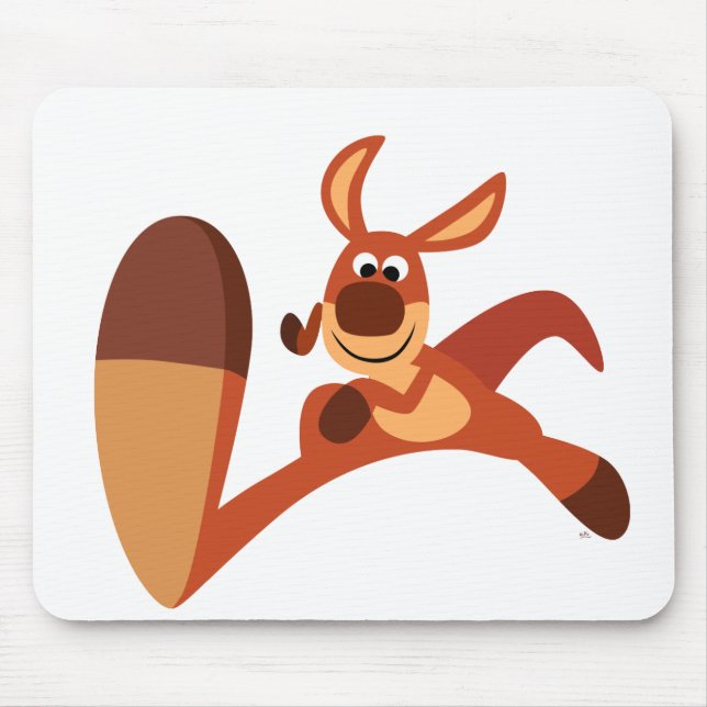 "Coming!!" Cute Cartoon Kangaroo Mousepad (Front)