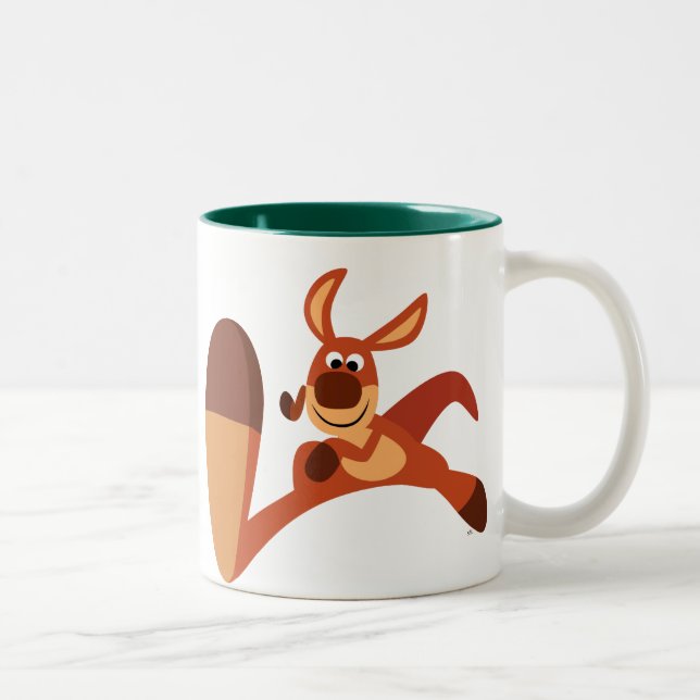 "Coming!!" Cute Cartoon Kangaroo Mug (Right)