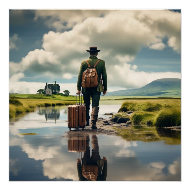 COMING HOME Irish man in an Irish Landscape  Poster (Front)