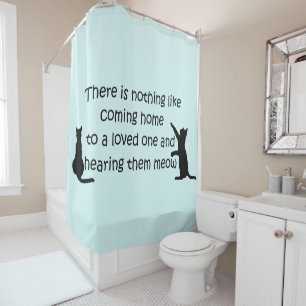Coming Home to a Cat Shower Curtain