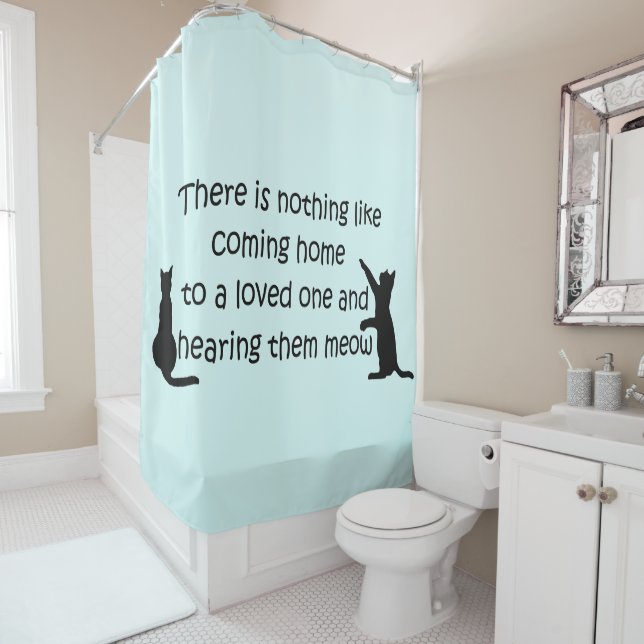 Coming Home to a Cat Shower Curtain (In Situ)