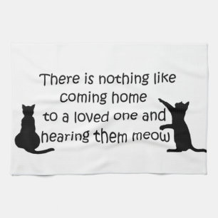 Coming Home to a Cat Tea Towel
