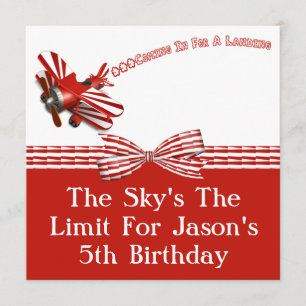 Coming In For Landing Aeroplane Birthday Invitation