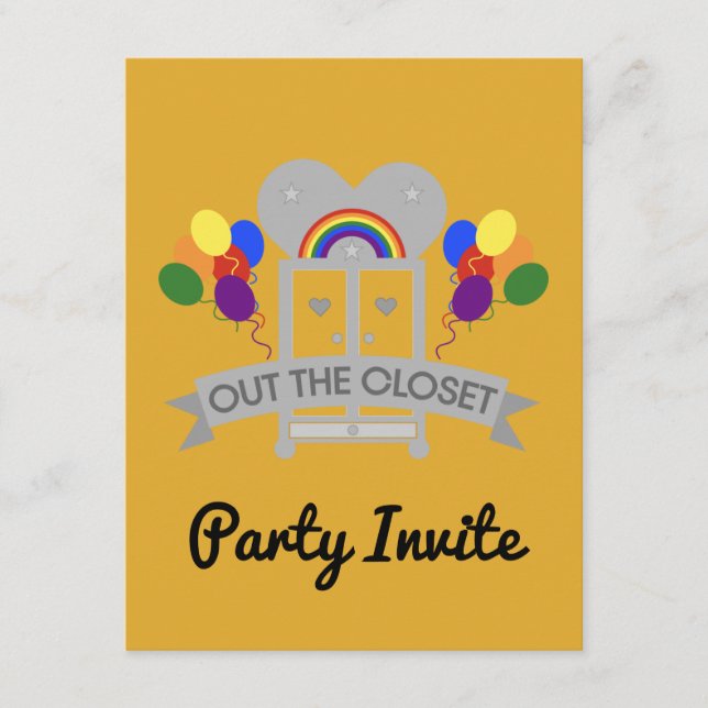 Coming Out Gay Party Celebration Invitation (Front)
