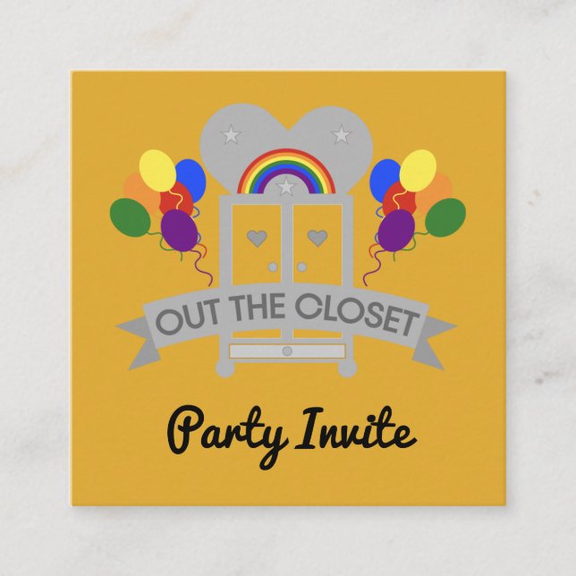 Coming Out Gay Party Celebration Invitation (Front)