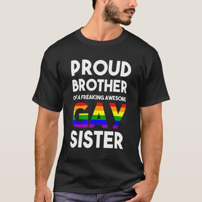 Coming Out Gay Pride Stuff Proud Ally Brother Gay  T-Shirt (Front)