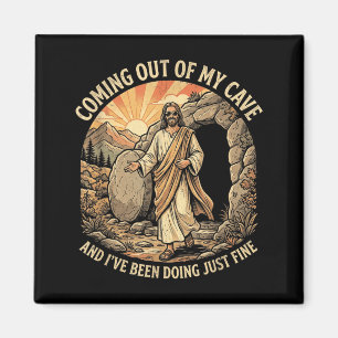 Coming Out Of Cave Shirt Jesus Christian Religion Magnet