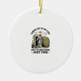 Coming Out of My Cave Christian Resurrection Shirt Ceramic Tree Decoration