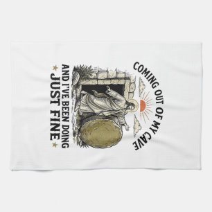 Coming Out of My Cave Christian Resurrection Shirt Tea Towel