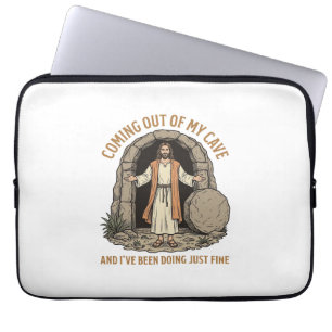 Coming Out of My Cave Funny Christian Vintage Shir Laptop Sleeve
