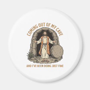 Coming Out of My Cave Funny Christian Vintage Shir Magnet