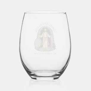 Coming Out of My Cave Funny Christian Vintage Shir Stemless Wine Glass
