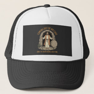Coming Out of My Cave Funny Christian Vintage Shir Trucker Hat