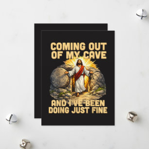 Coming Out of My Cave The Jesus Resurrection  Holiday Card