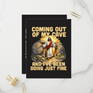 Coming Out of My Cave The Jesus Resurrection  Invitation Postcard