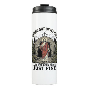 Coming Out of My Cave Vintage Religious Funny Shir Thermal Tumbler