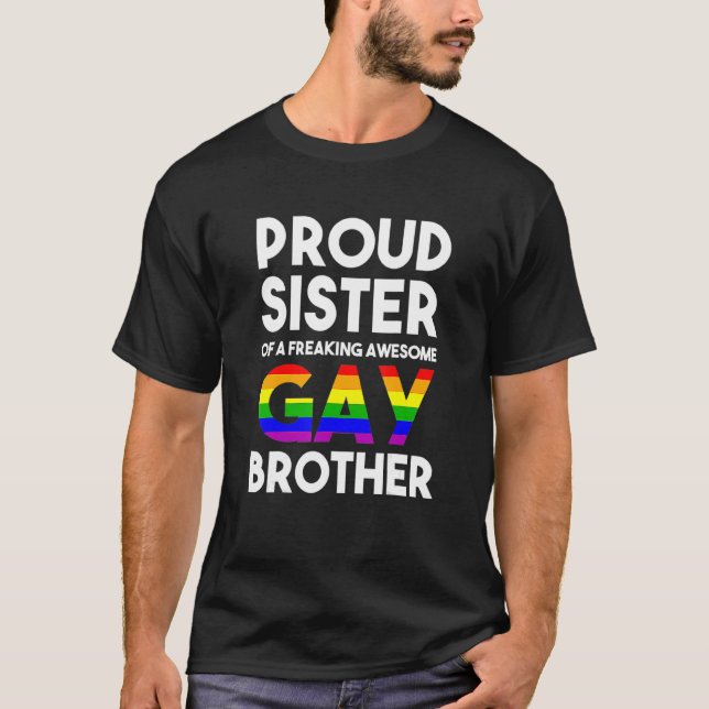 Coming Out Proud Sister Gay Pride Stuff Proud Ally T-Shirt (Front)
