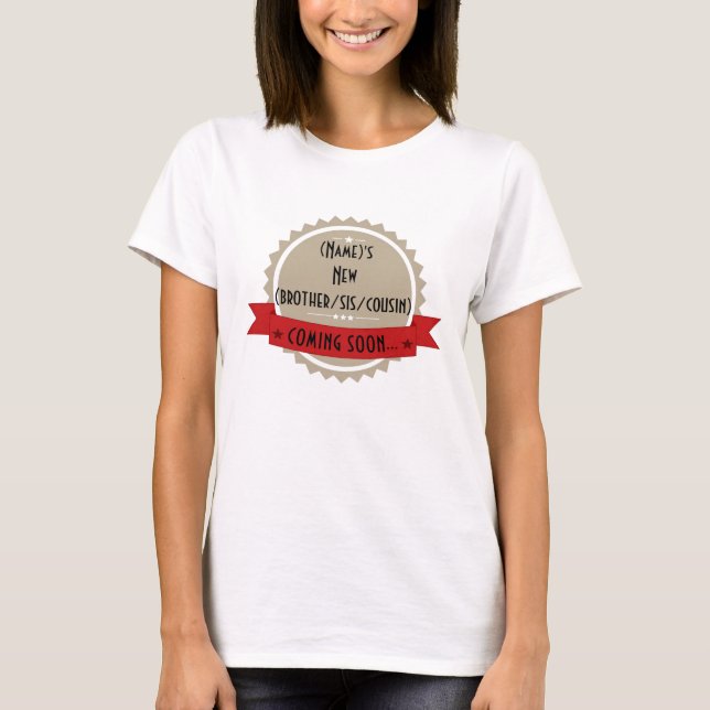 Coming Soon Baby Announcement Maternity T-shirt (Front)