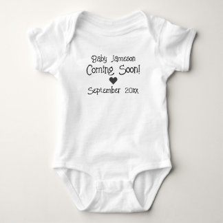 Coming Soon! Baby Pregnancy Announcement Heart Bodysuit