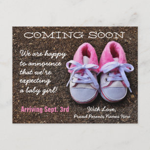 Coming Soon Baby Shoes   Pregnancy Announcement