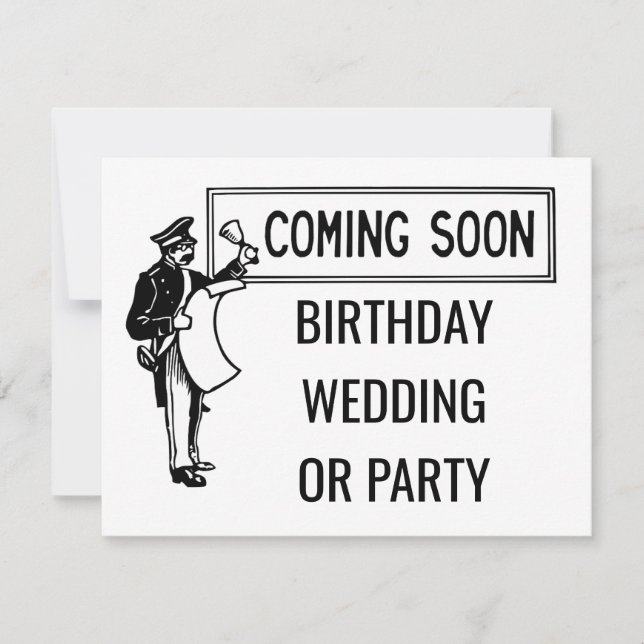 Coming Soon Birthday Wedding or Party Retro Invitation (Front)