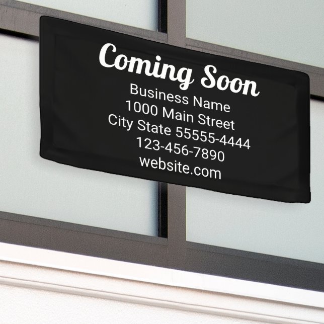Coming Soon Black and White Business Banner (Outside Building)