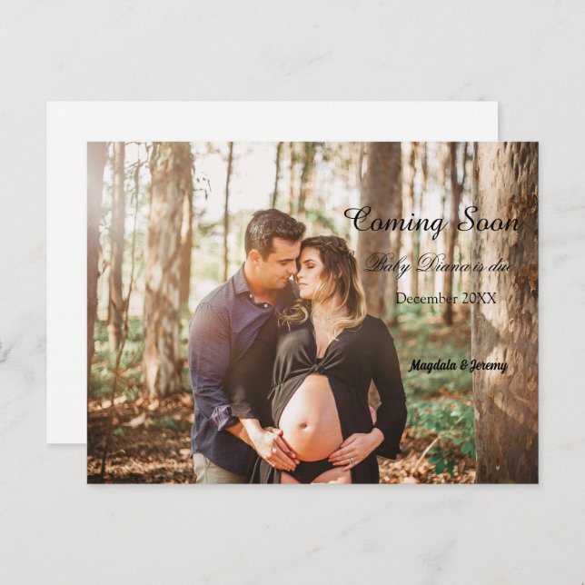 coming soon custom photo pregnancy announcement (Front/Back)