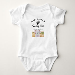 Coming Soon Custom Pregnancy Photo Announcement  Baby Bodysuit