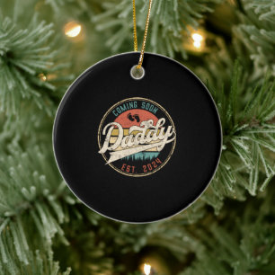 Coming Soon Daddy Est 2024 Promoted To Dad Daddy F Ceramic Tree Decoration