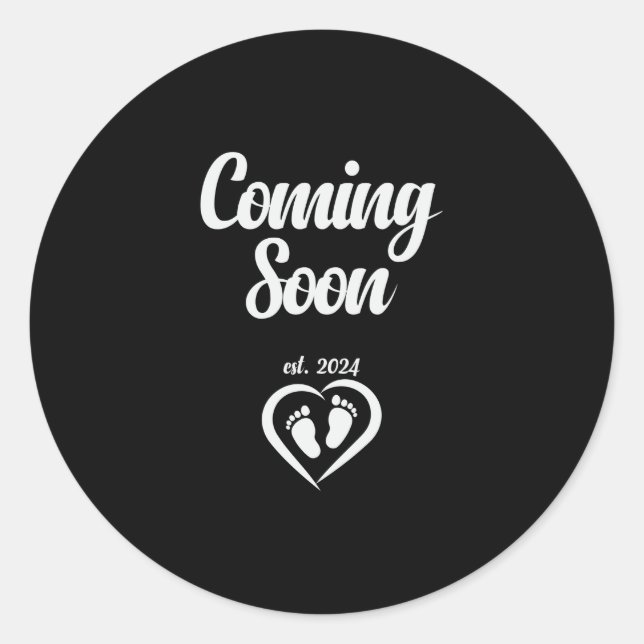 Coming Soon est 2024 Classic Round Sticker (Front)