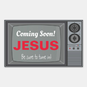 Coming Soon Jesus TV  Rectangular Sticker
