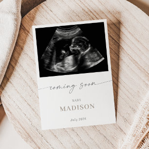Coming Soon Minimalist Pregnancy Announcement Card