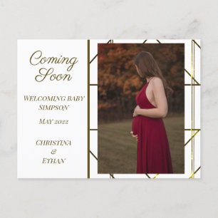 Coming Soon Modern Minimalist Pregnancy Announcement Postcard