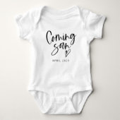 Coming Soon New Baby Announcement Unisex Baby Bodysuit (Front)