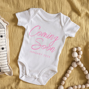 Coming Soon New Baby Girl Announcement  Bodysuit