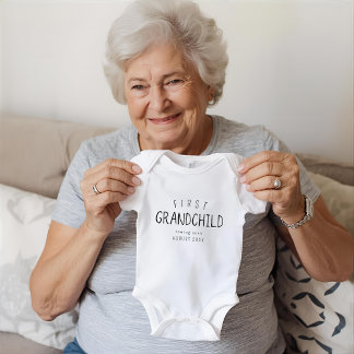 Coming Soon New Grandparent Date Baby Announcement Bodysuit