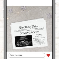 Coming Soon Newspaper Photo Winter Pregnancy