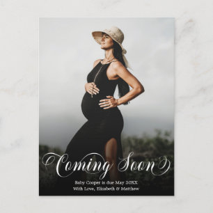 Coming Soon Photo Pregnancy Announcement Postcard