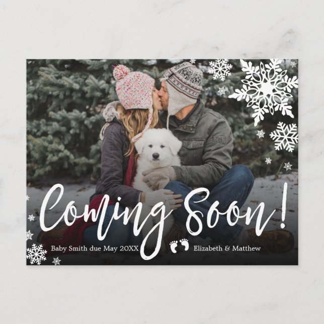 Coming Soon Photo Pregnancy Announcement Postcard (Front)