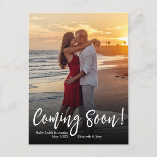 Coming Soon Photo Pregnancy Announcement Postcard