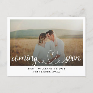 Coming Soon Photo Pregnancy Announcement Postcard