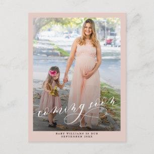 Coming Soon Photo Pregnancy Announcement Postcard