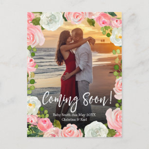 Coming Soon Photo Pregnancy Announcement Postcard