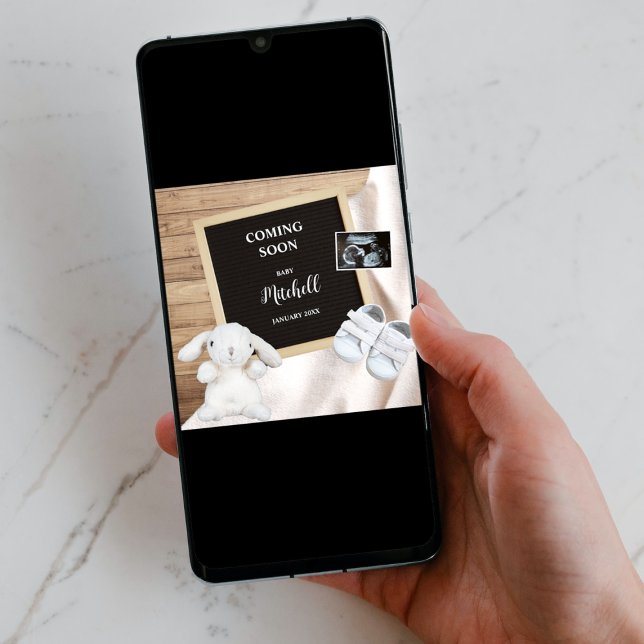 Coming Soon Photo Social Media Pregnancy Announcement (coming soon social media pregnancy announcement digital pregnancy reveal  sonogram ultrasound photo)