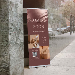 Coming Soon Photos Business QR Code Retractable Banner