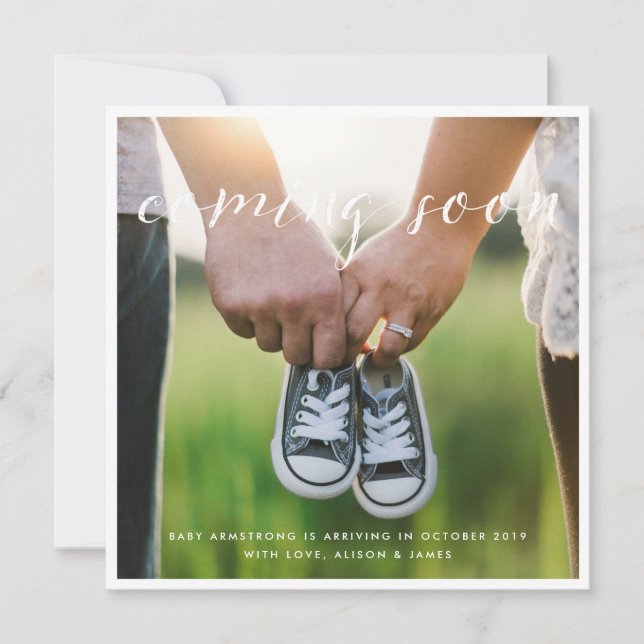 Coming Soon Simple Pregnancy Announcement (Front)