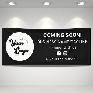 Coming Soon Social Media & Business Logo Minimal B Banner