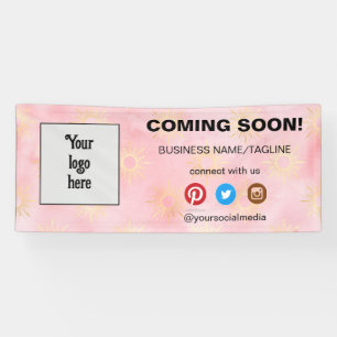 Coming Soon Social Media & Business Logo Minimal Banner